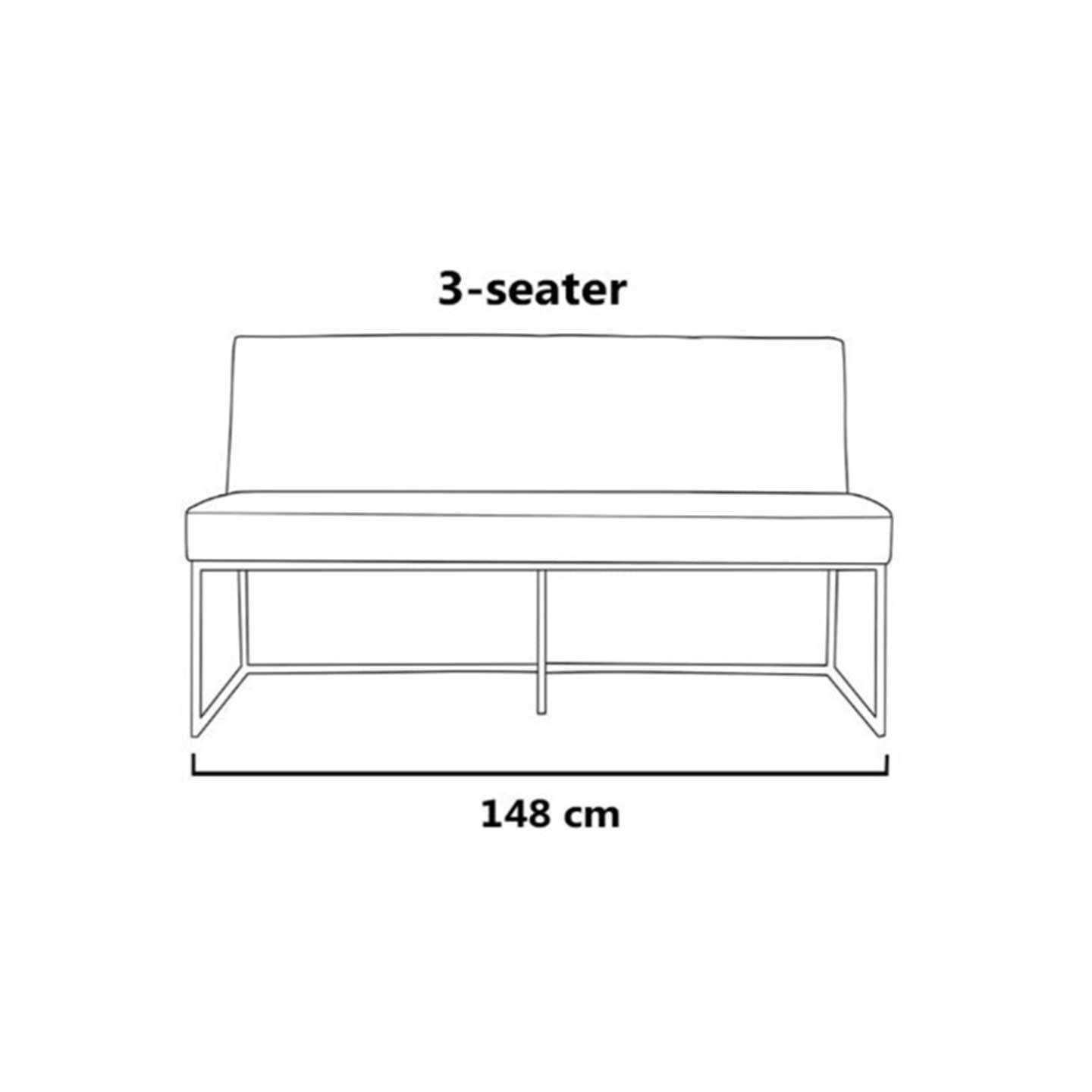 LARA Essbank in Leder Africa - Bank 3 Sitzer - Breite 148cm - Sitzbank