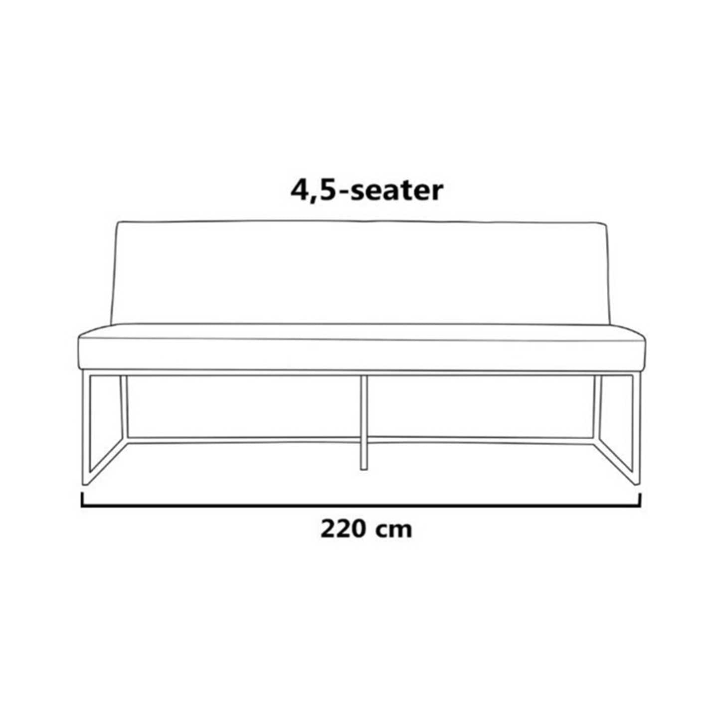 LARA Essbank in Leder Africa - Bank 4.5 Sitzer - Breite 220cm - Sitzbank