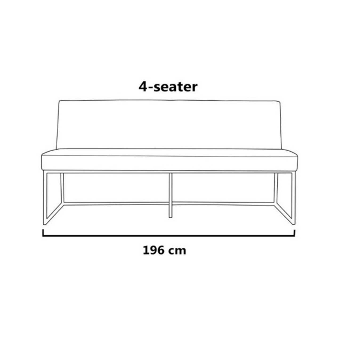 LARA Essbank in Leder Africa - Bank 4 Sitzer - Breite 196cm - Sitzbank