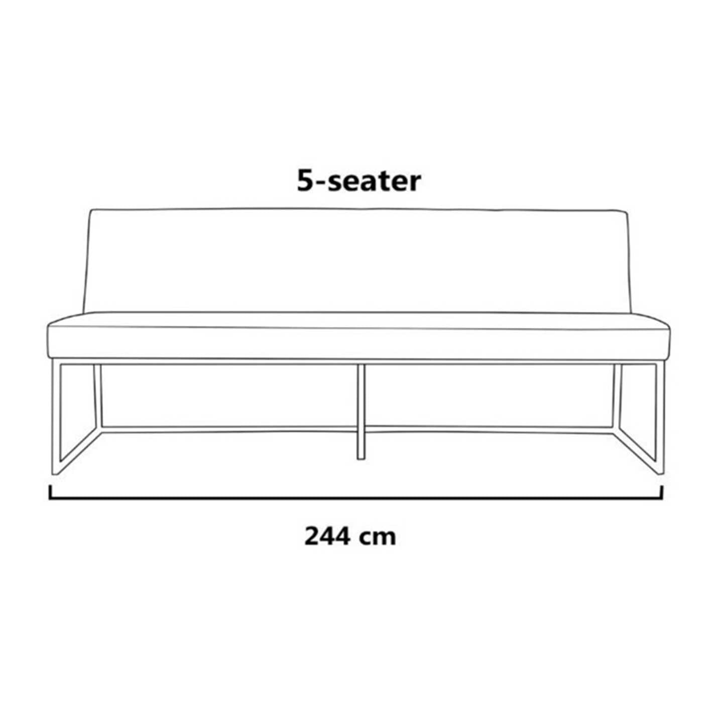 LARA Essbank in Leder Africa - Bank 5 Sitzer - Breite 244cm - Sitzbank