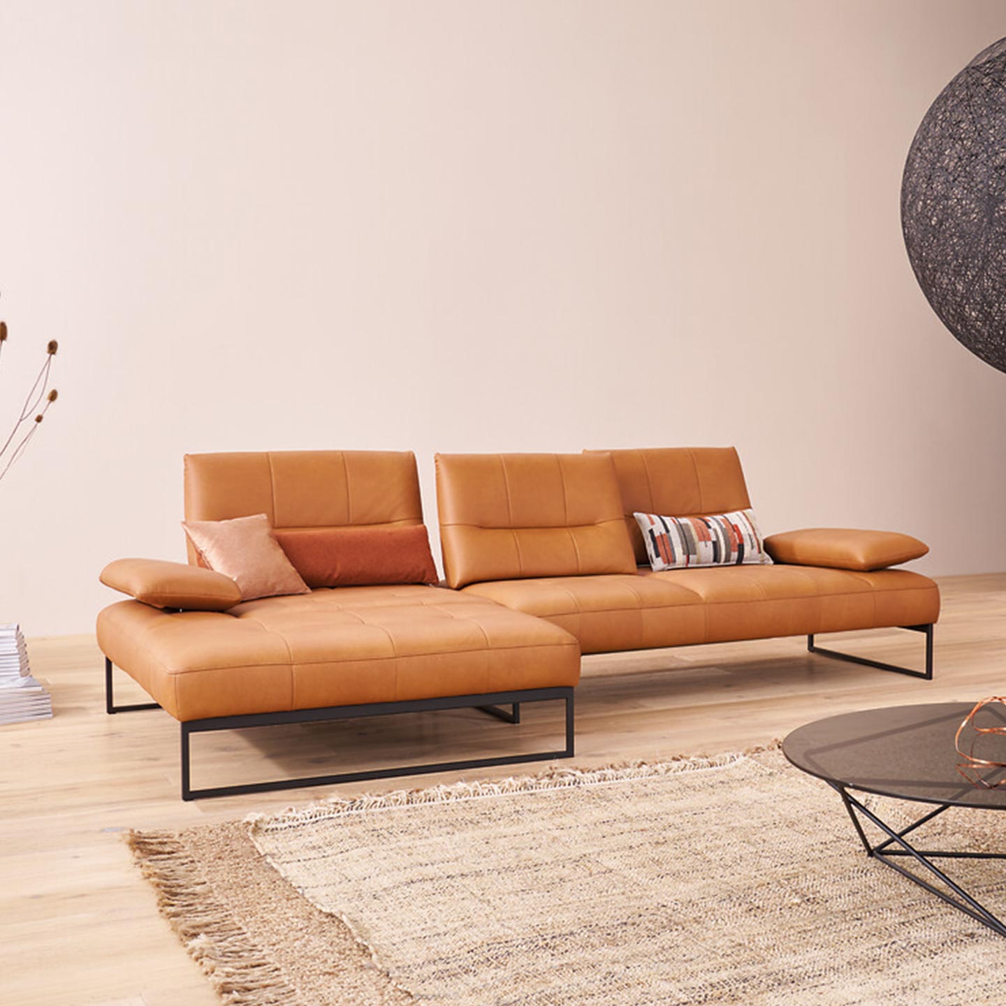 Himolla Sofa 9360 mit Sitztiefenverstellung in Leder Soft Nappa - vorstehend links - Relaxsessel Leder