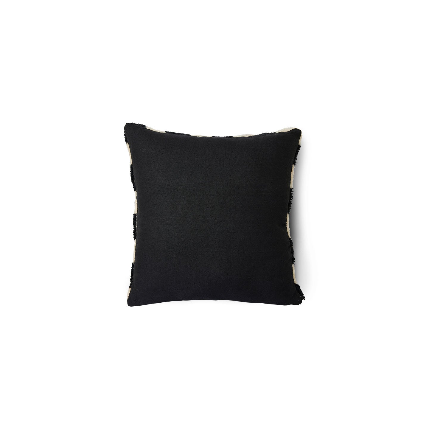 2x Kissen 50x50cm aus Wolle in schwarz/natur - Sitzkissen