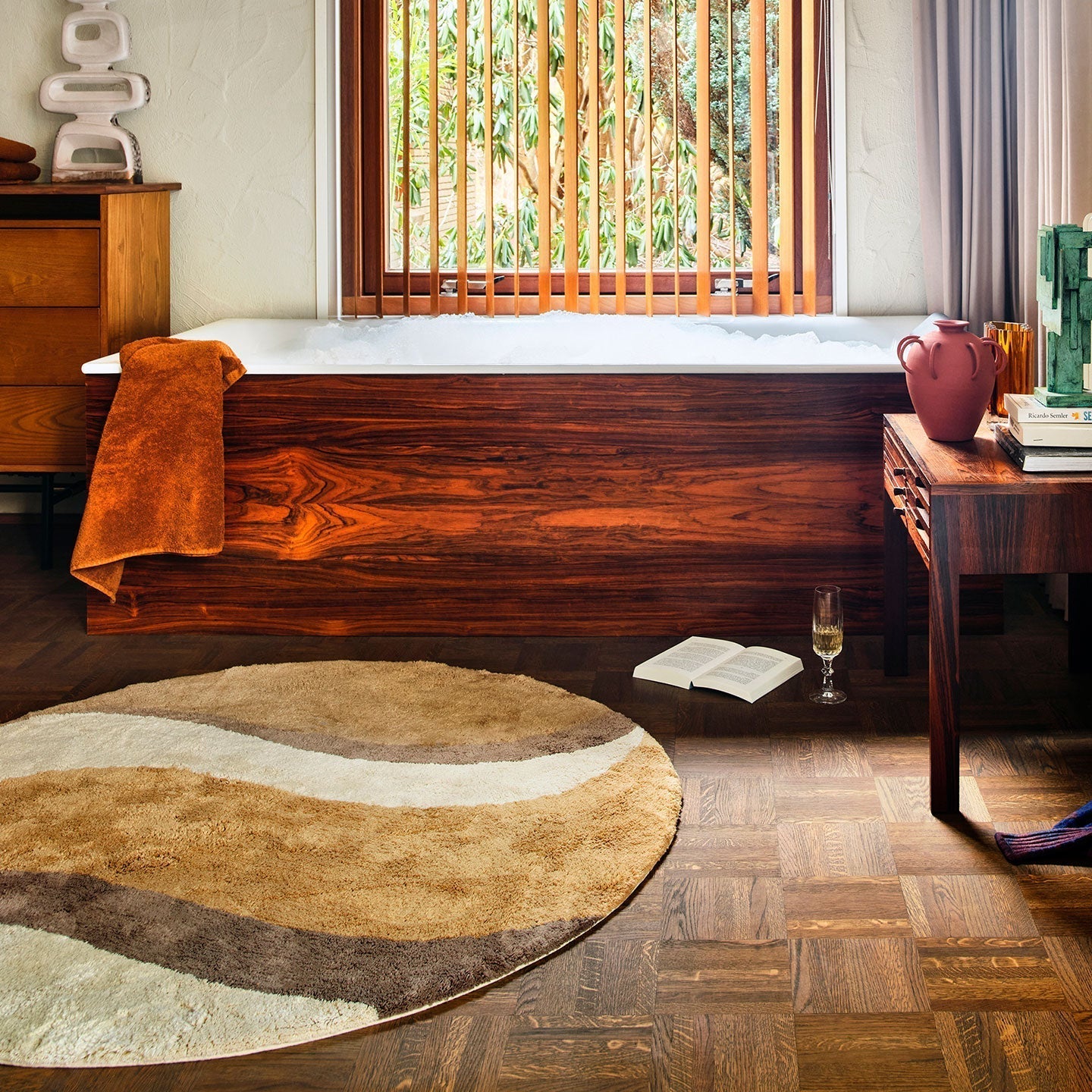 Badematte aus Baumwolle in natürlichen Farben - Badematte