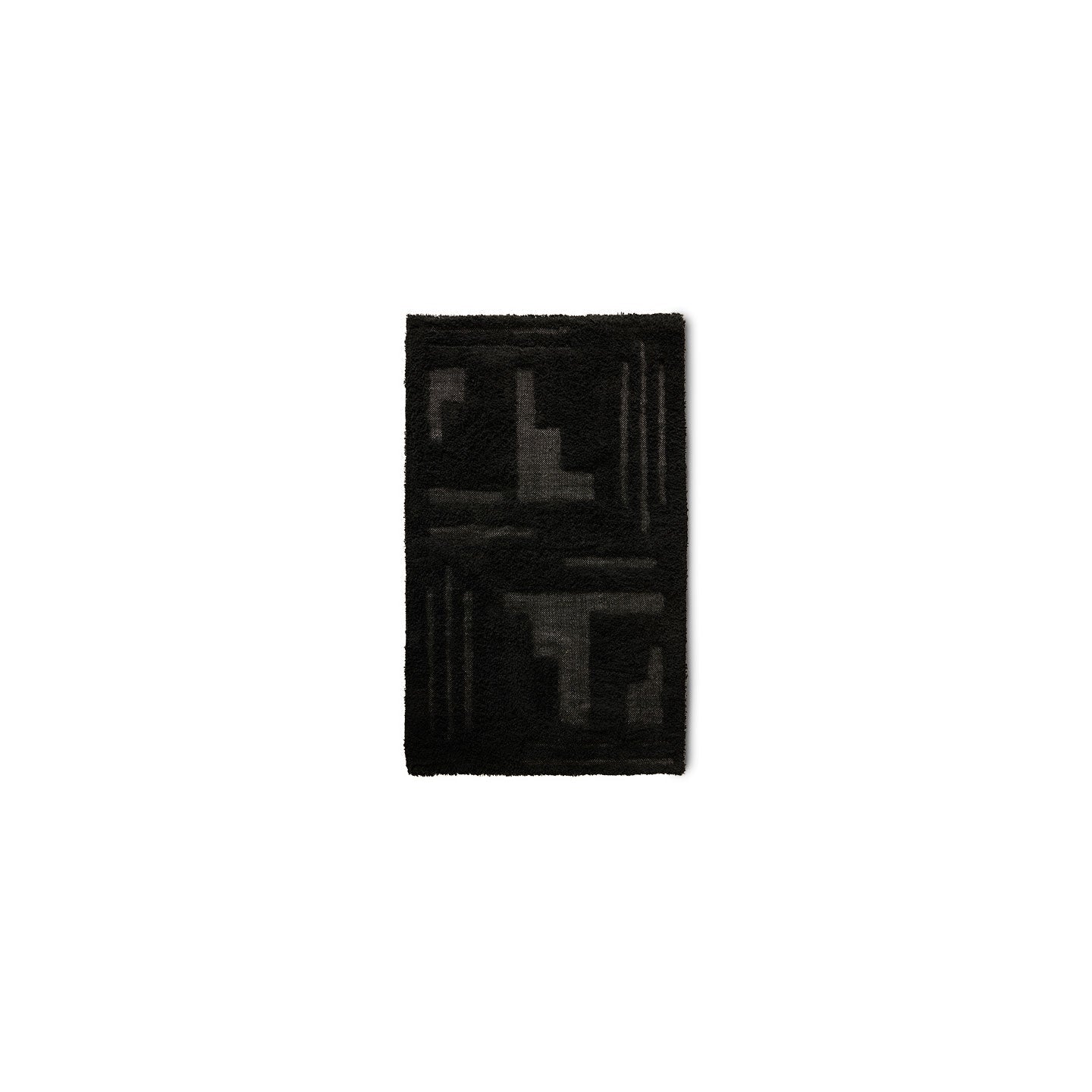 Badematte aus Baumwolle in schwarz/grau - Badematte