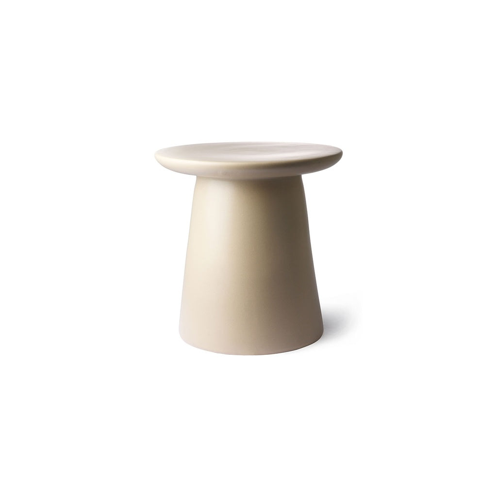 Beistelltisch aus Steingut in natur/creme - Beistelltisch