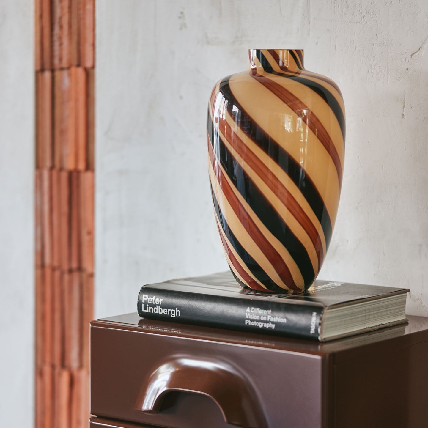 Glasvase affogato braun/creme - Vasen