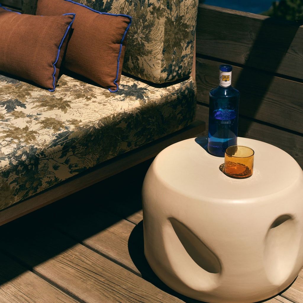 Keramik Beistelltisch Currents in creme - Beistelltisch