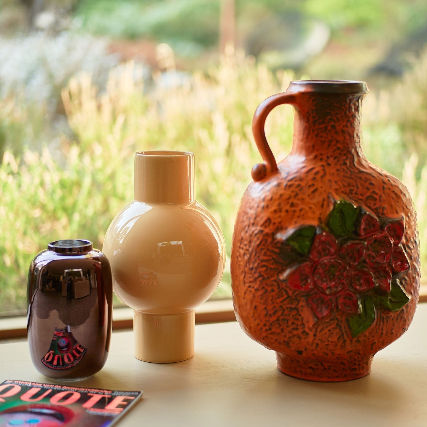 Keramikvase in cappuccino M - Vasen