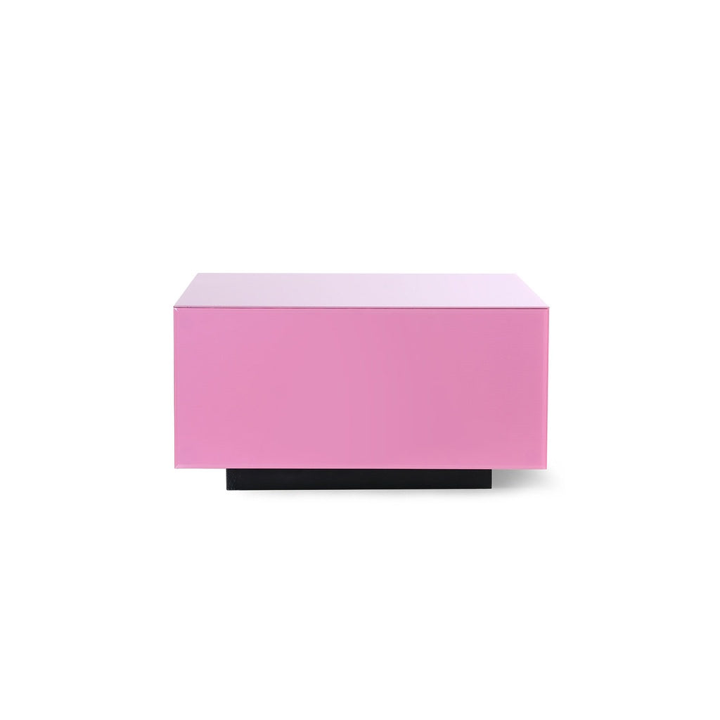 Spiegelblocktisch L in rosa - Couchtisch