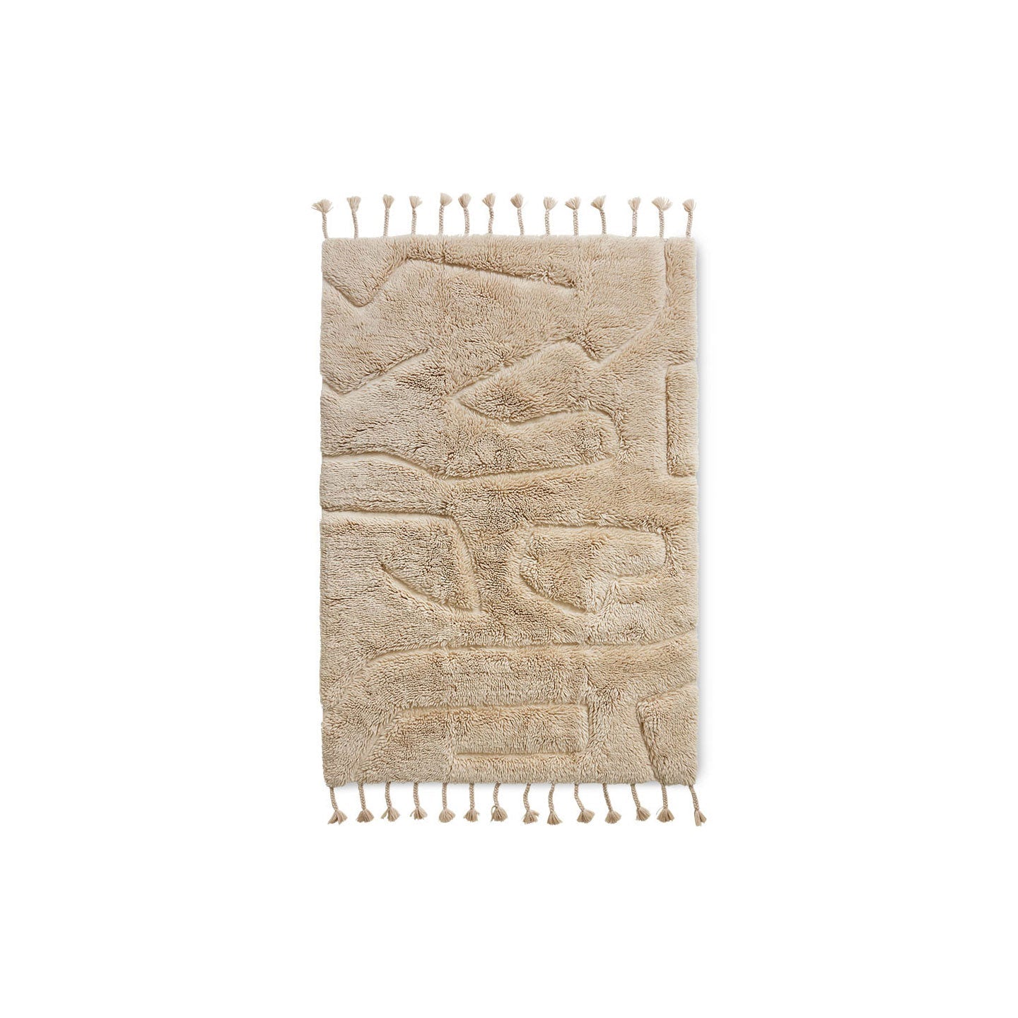 Teppich 200x140cm aus Wolle in creme - Teppich