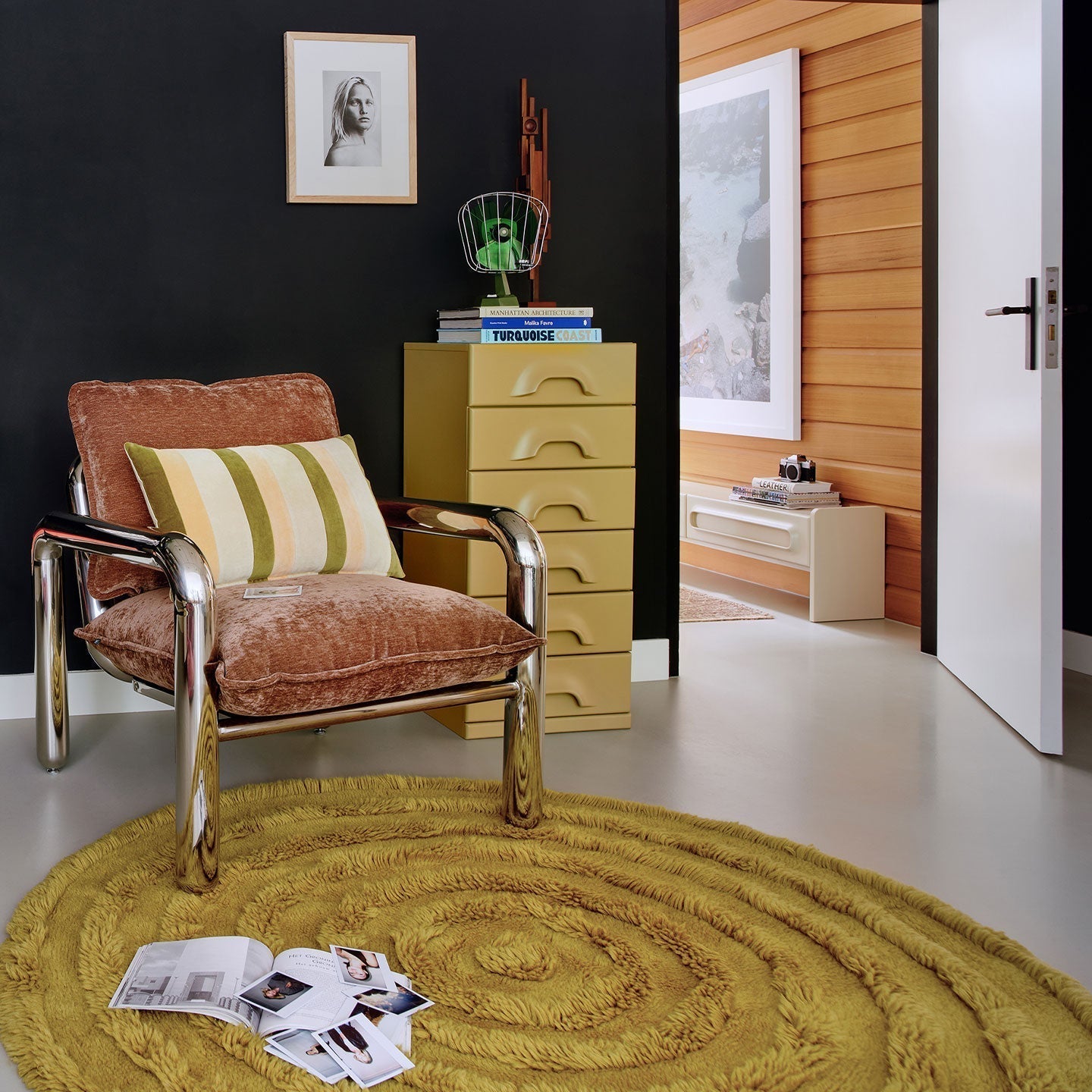 Teppich ø150 cm aus Wolle in grün - Teppich