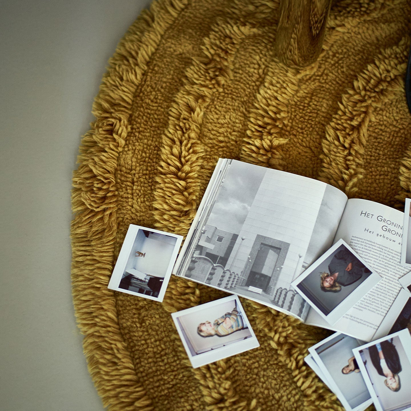 Teppich ø150 cm aus Wolle in grün - Teppich