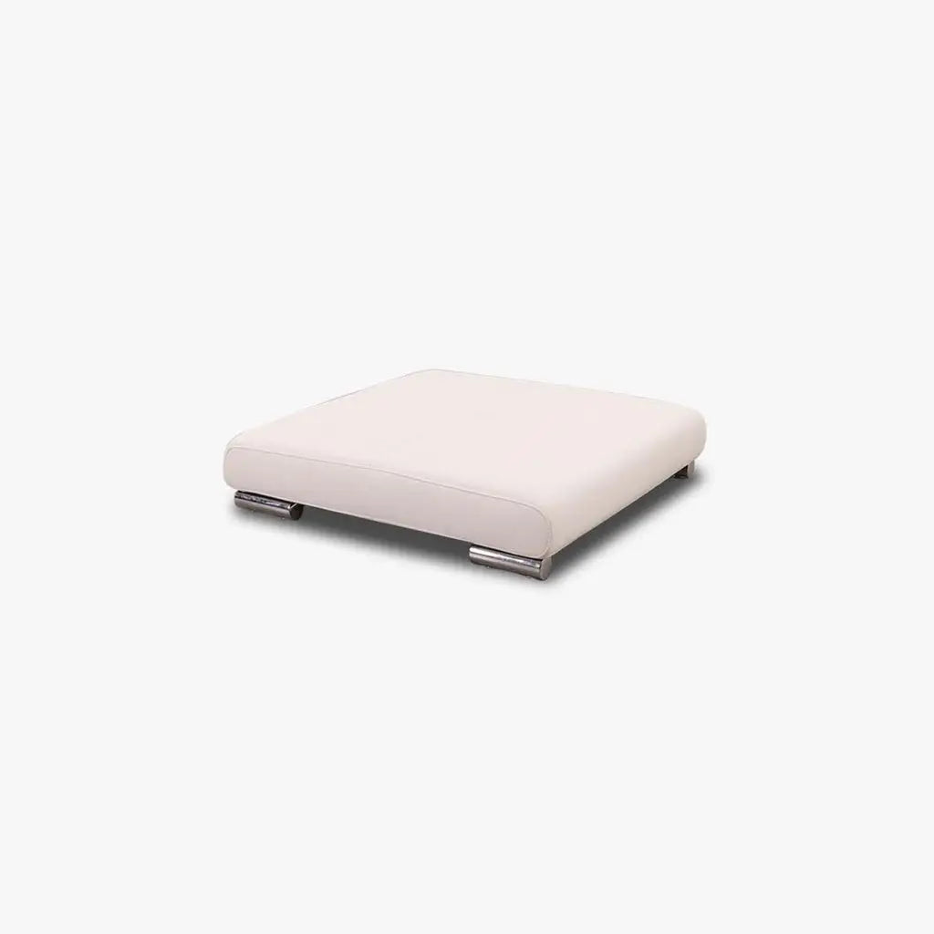 Hocker in Leder weiss - Hocker