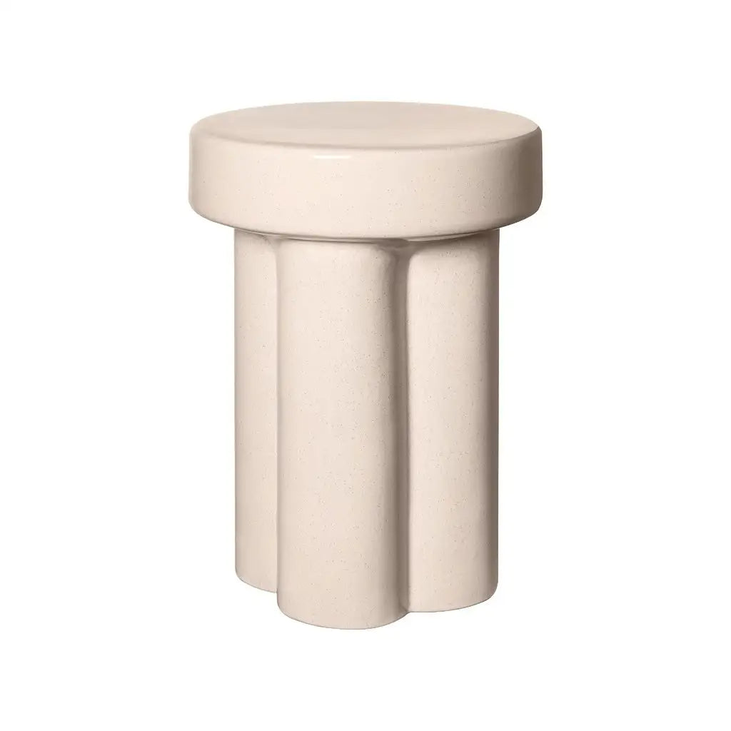 Hocker TORU in Keramik - lily white / Ø 33cm / H44cm - Hocker