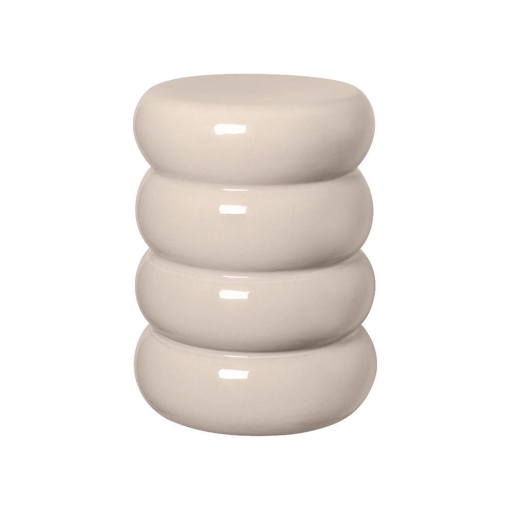 Hocker TORU in Keramik rund - lily white - Hocker