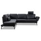 Ecksofa Twister in Leder Torero nero