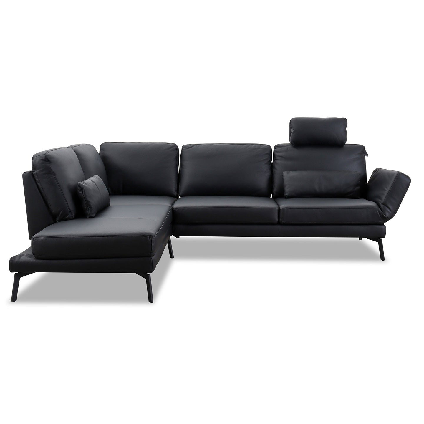 Ecksofa Twister in Leder Torero nero