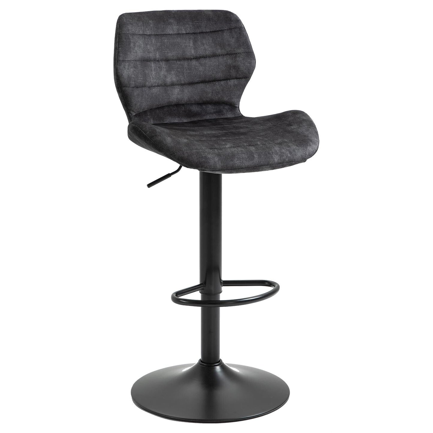 JENNIFER Barhocker Set in Microfaser Velour - 67 adore anthracite - Barstuhl Stoff