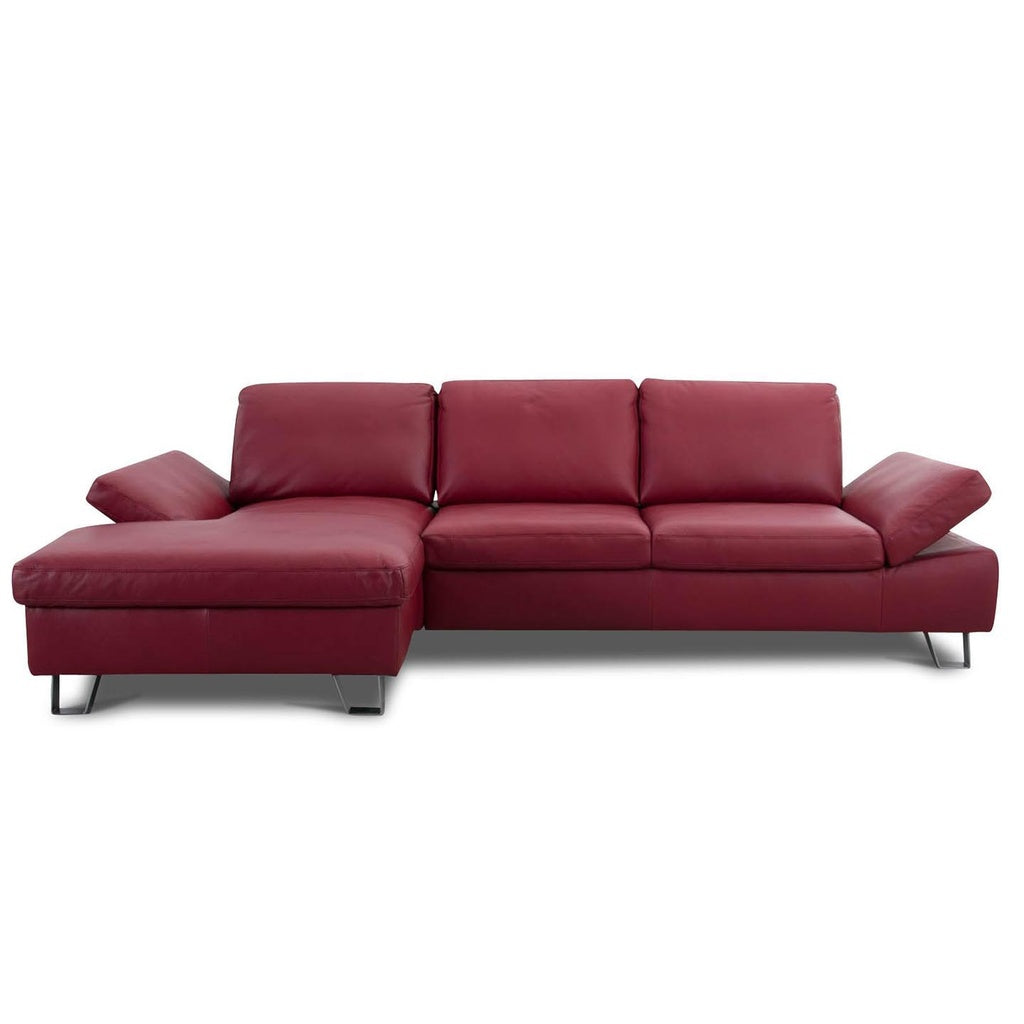 Eckgarnitur DIVE in Leder Bronco rubin - Ecksofa Leder