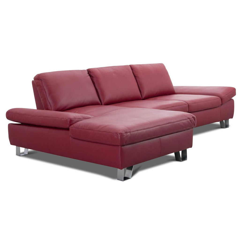 Eckgarnitur DIVE in Leder Bronco rubin - Ecksofa Leder