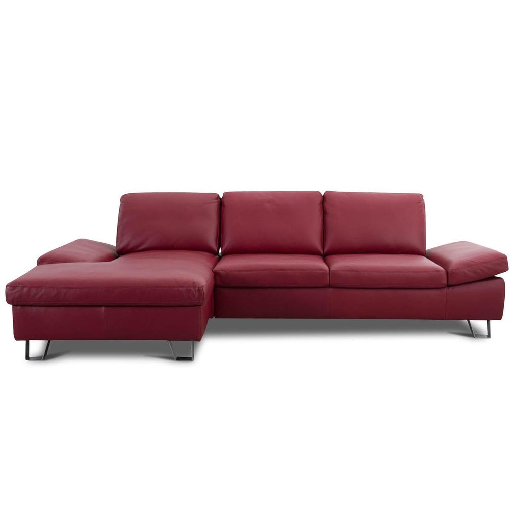 Eckgarnitur DIVE in Leder Bronco rubin - Ecksofa Leder
