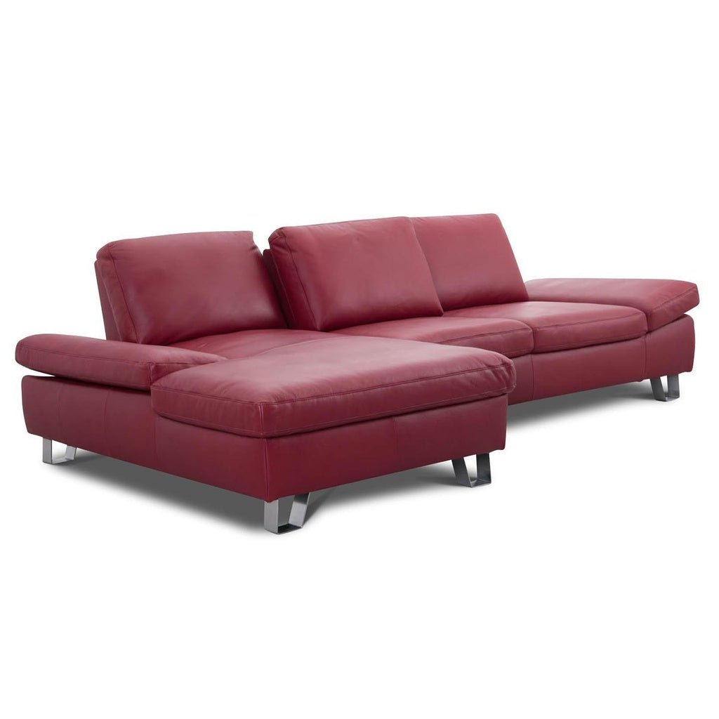 Eckgarnitur DIVE in Leder Bronco rubin - Ecksofa Leder