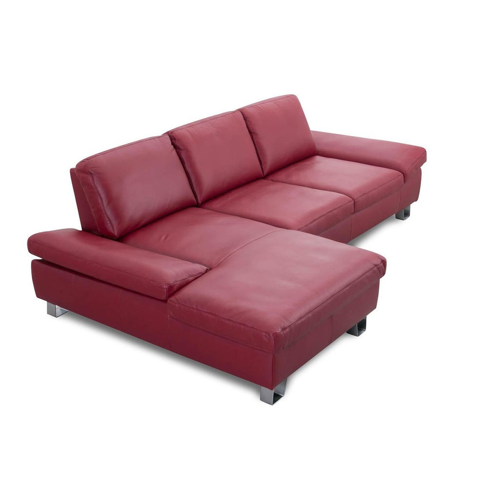 Eckgarnitur DIVE in Leder Bronco rubin - Ecksofa Leder