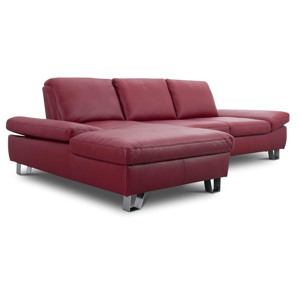 Eckgarnitur DIVE in Leder Bronco rubin - Ecksofa Leder