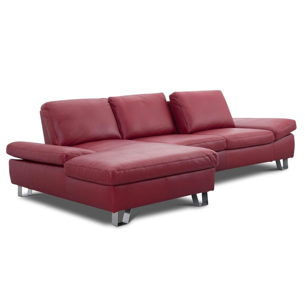 Eckgarnitur DIVE in Leder Bronco rubin - Ecksofa Leder