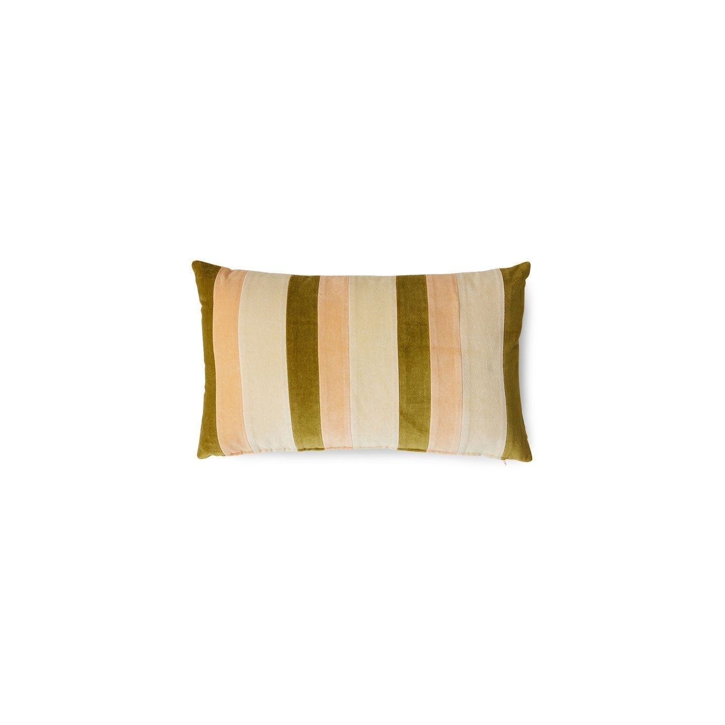 Kissen 60x35cm aus Baumwolle in grün/creme/rosa - Vasen