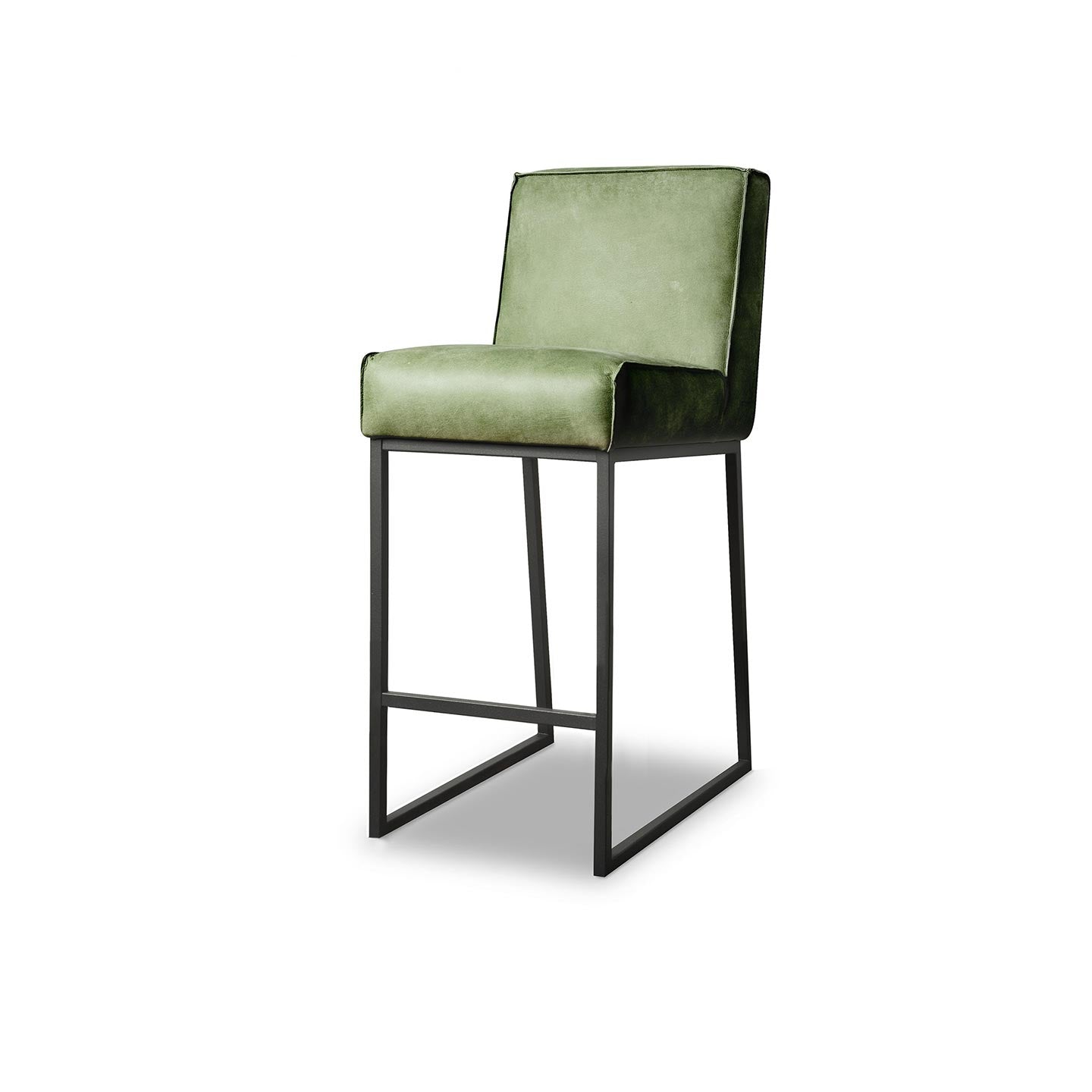 Lara Barhocker Stuhl in Leder Afrika - Höhe 96 cm - Sitzhöhe 68 cm - Barhocker