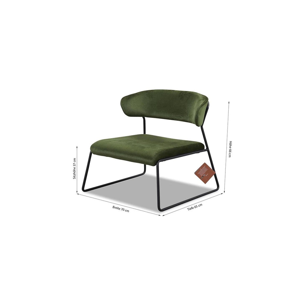 LISA 2858 Lounge Stuhl in Stoff V4 grün - Stuhl Stoff