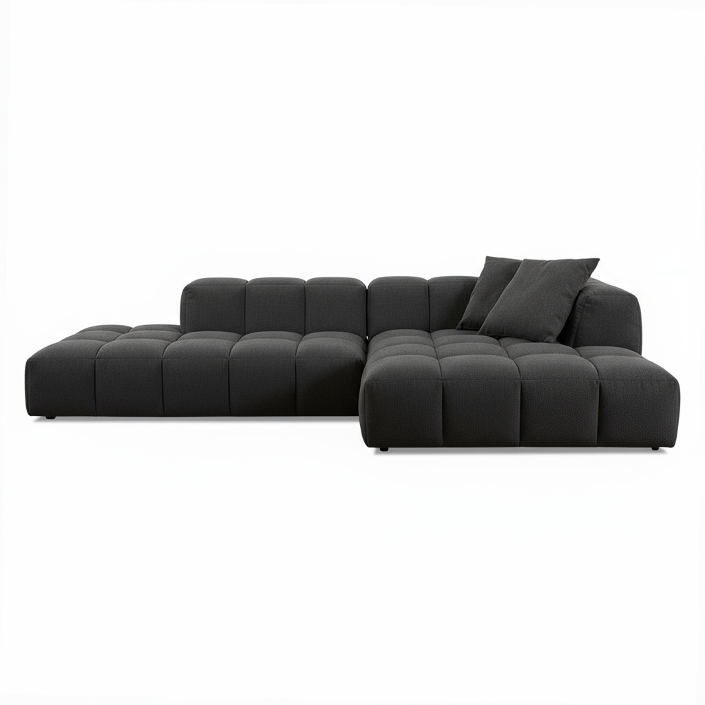 Loungesofa BUBBLE in Stoff Manhattan - grau / vorstehend rechts - Ecksofa Stoff