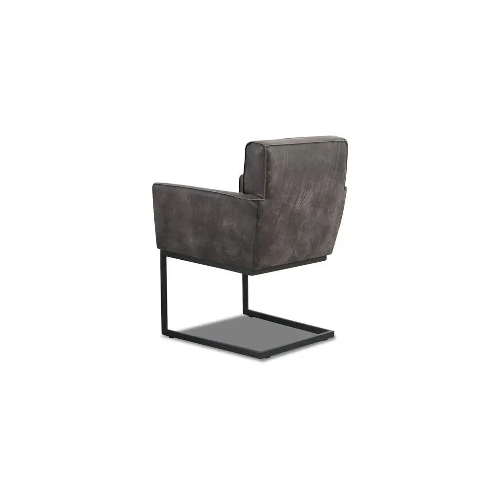 LUNA 2x Freischwinger Stuhl in Leder Africa moro - Stuhl Leder