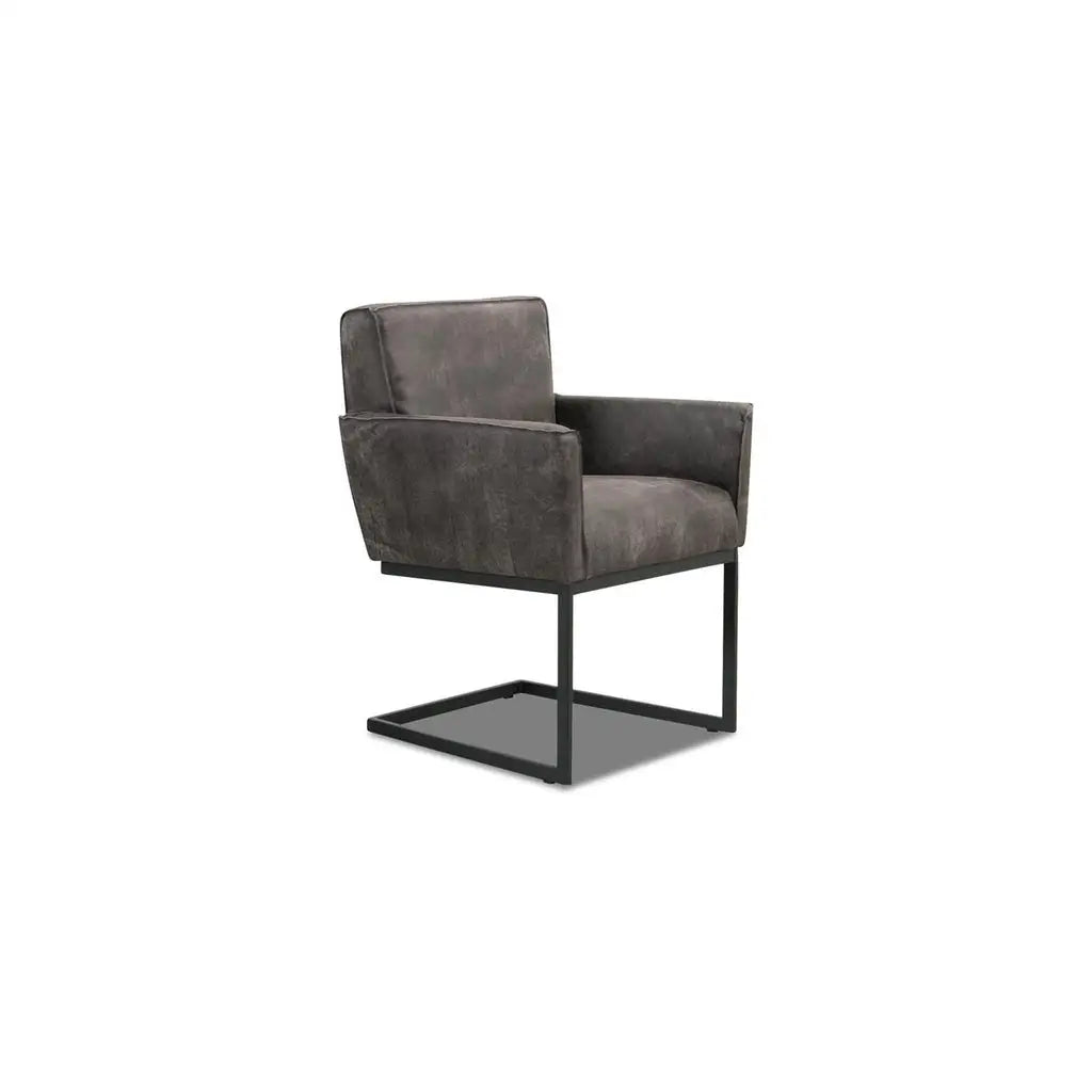 LUNA 2x Freischwinger Stuhl in Leder Africa moro - Stuhl Leder