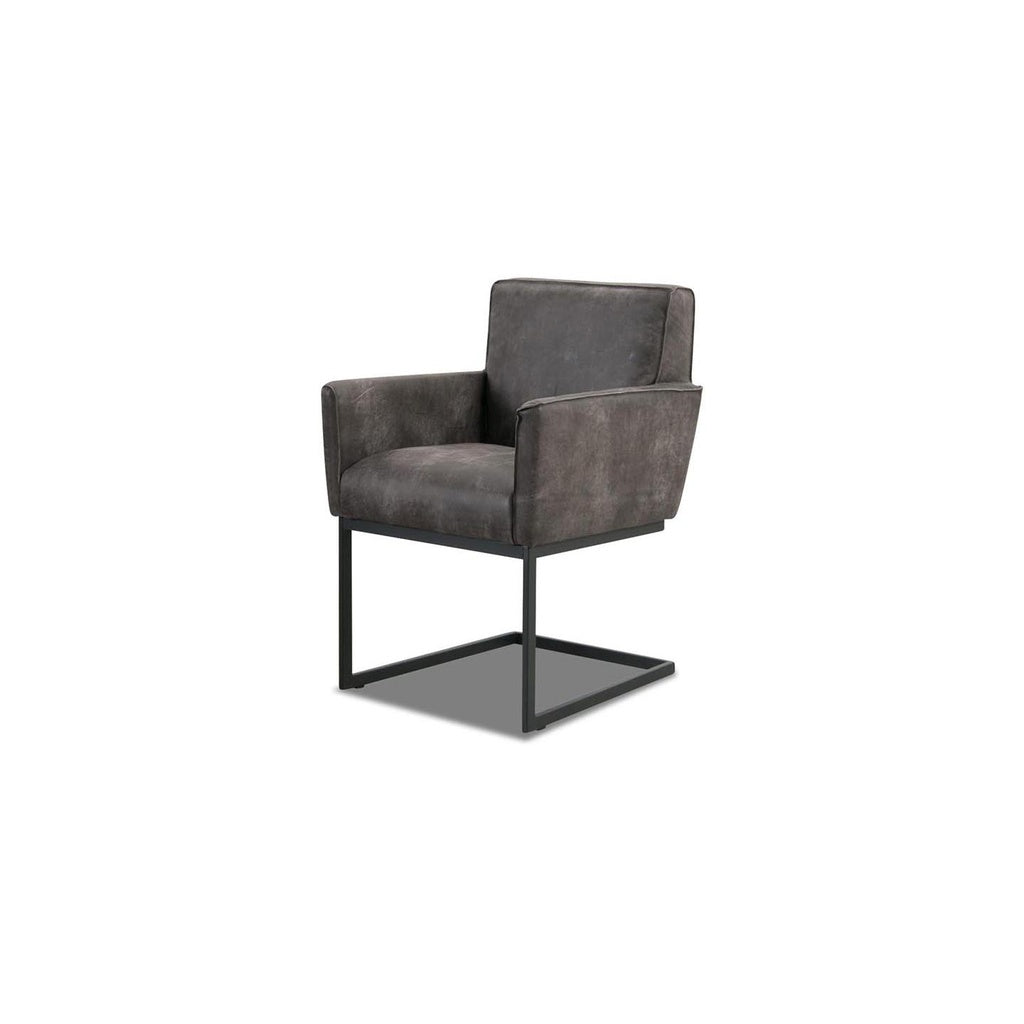 LUNA 2x Freischwinger Stuhl in Leder Africa moro - Stuhl Leder