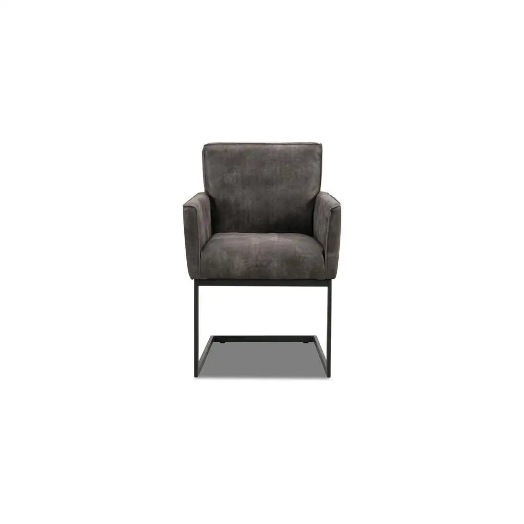LUNA 2x Freischwinger Stuhl in Leder Africa moro - Stuhl Leder