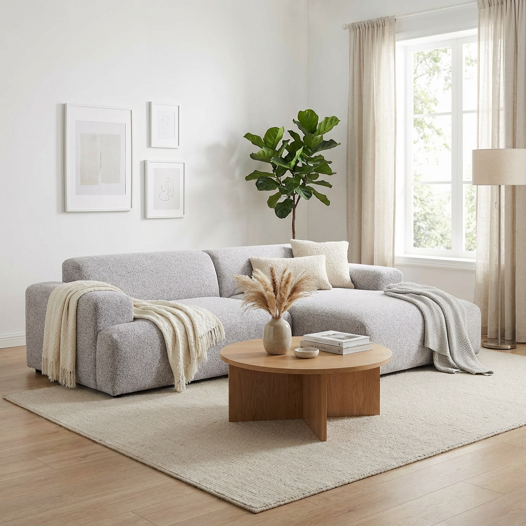 Madrid Longchair Ecksofa in Stoff Puente