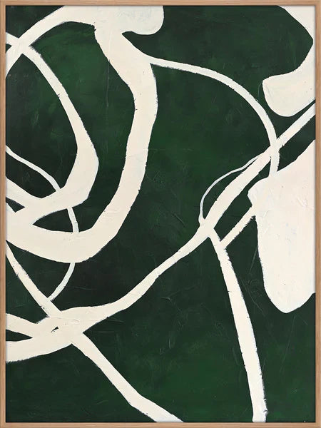 Masterpiece – Handgemaltes Acrylgemälde mit abstraktem Design - 100x 150cm / Rahmen eiche - Wanddeko