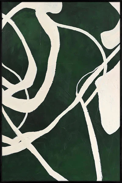 Masterpiece – Handgemaltes Acrylgemälde mit abstraktem Design - 90x120 cm / Rahmen schwarz - Wanddeko