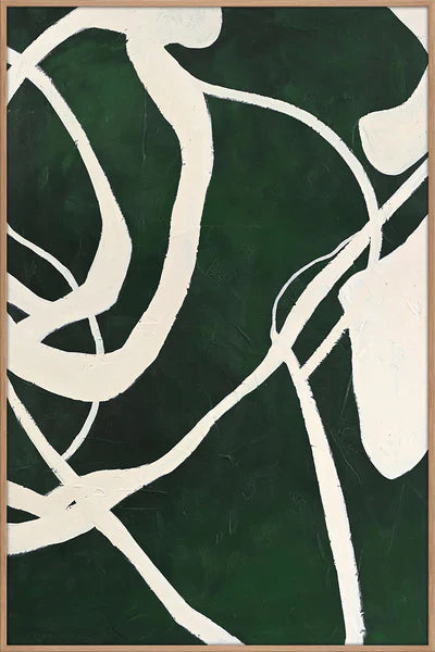 Masterpiece – Handgemaltes Acrylgemälde mit abstraktem Design - 90x120 cm / Rahmen eiche - Wanddeko