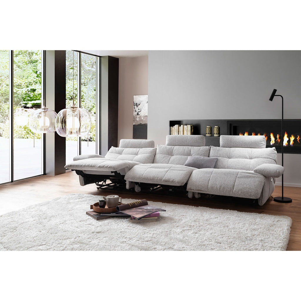 Polstergarnitur Belviano in Stoff Puente hellgrau - Sofa Stoff