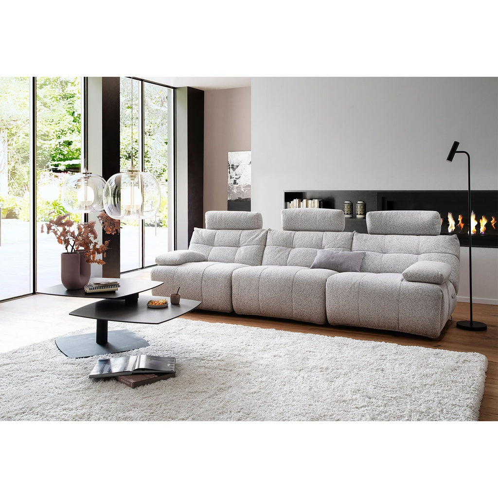 Polstergarnitur Belviano in Stoff Puente hellgrau - Sofa Stoff