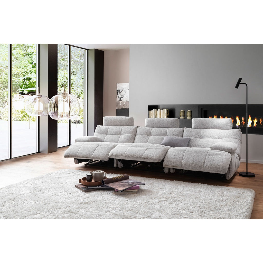 Polstergarnitur Belviano in Stoff Puente hellgrau - Sofa Stoff