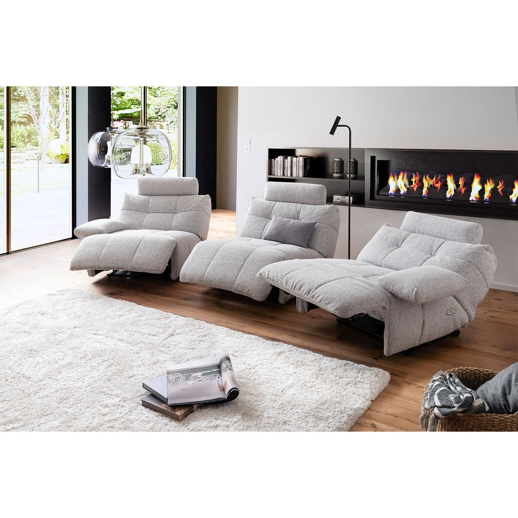 Polstergarnitur Belviano in Stoff Puente hellgrau - Sofa Stoff