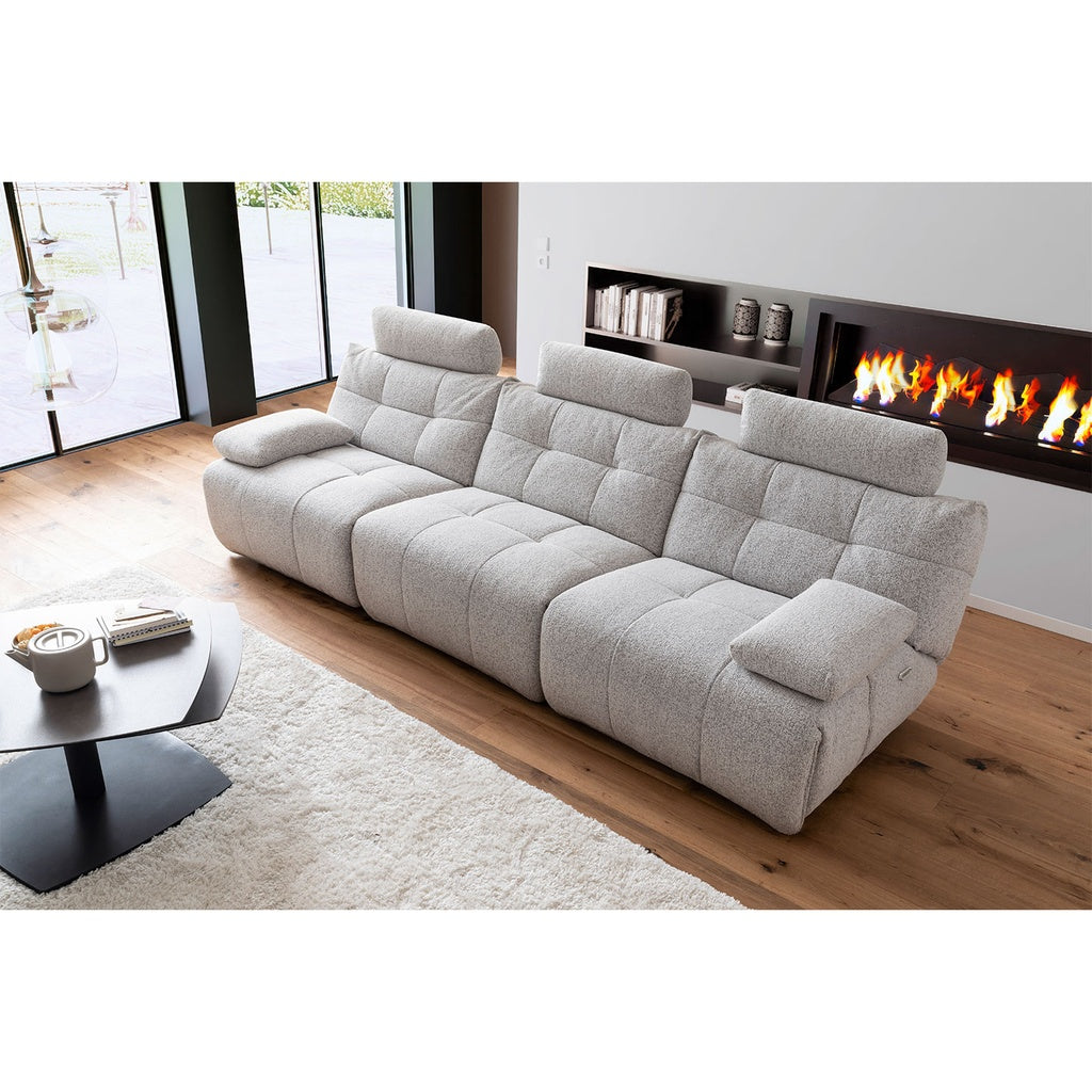 Polstergarnitur Belviano in Stoff Puente hellgrau - Sofa Stoff