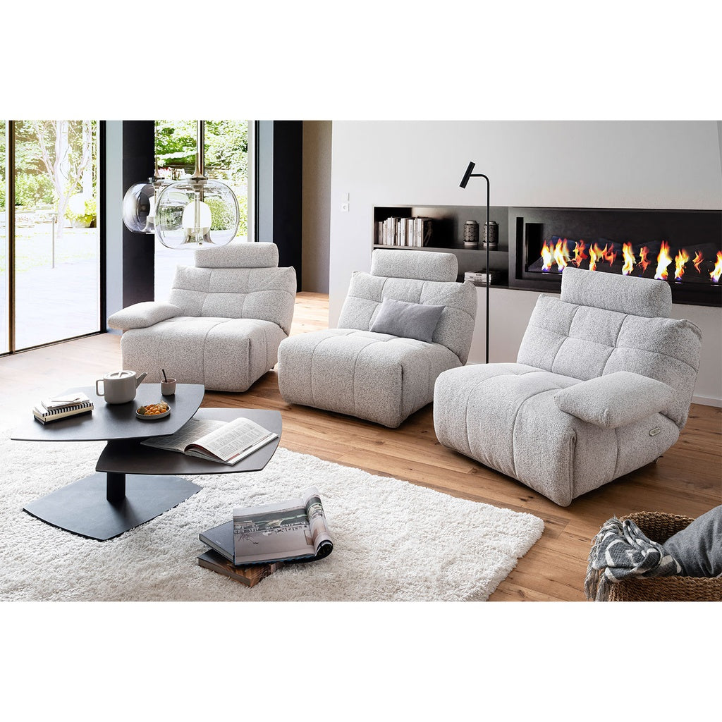 Polstergarnitur Belviano in Stoff Puente hellgrau - Sofa Stoff