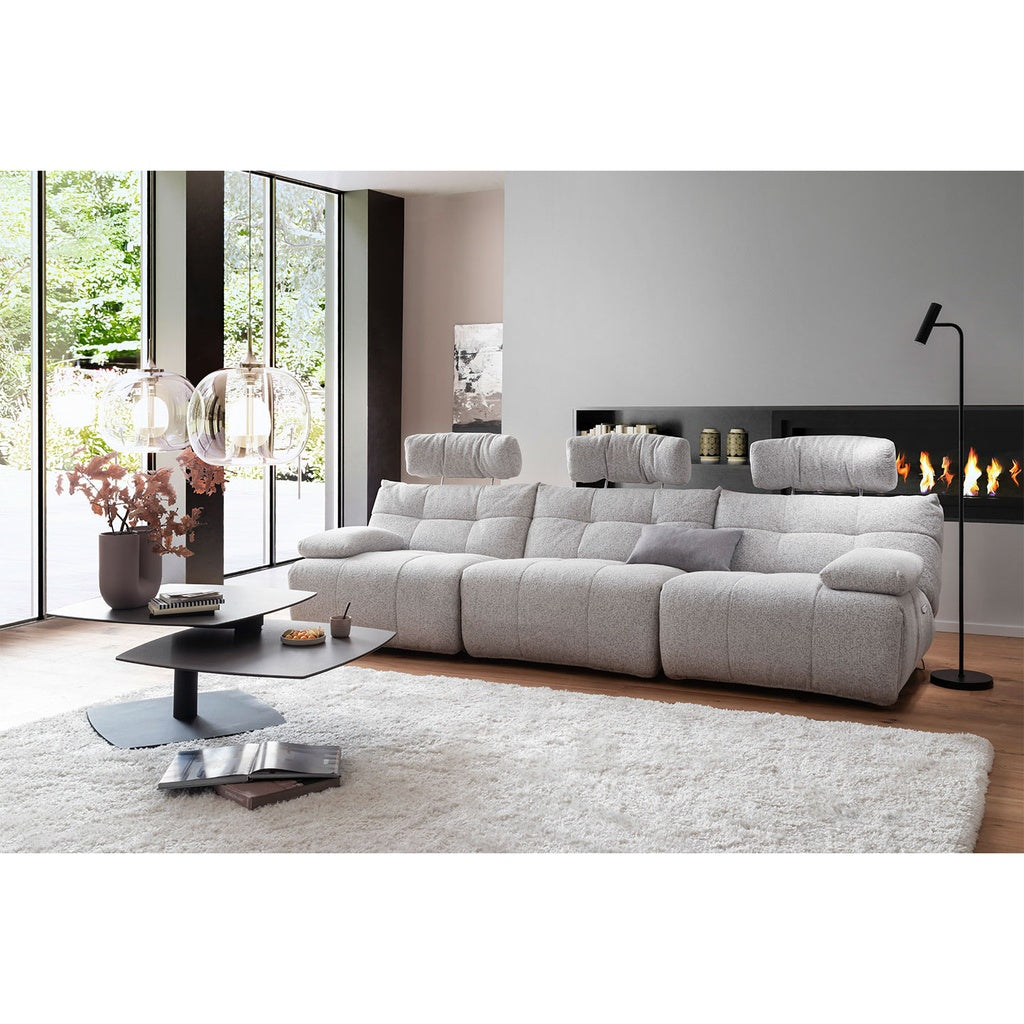Polstergarnitur Belviano in Stoff Puente hellgrau - Sofa Stoff