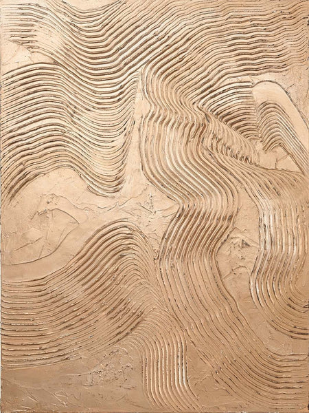 Metallic Brown – Handgemaltes Acrylgemälde auf Leinwand in Metallic-Optik - 100x 150cm - Wanddeko