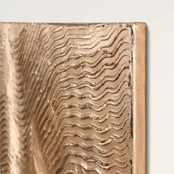 Metallic Brown – Handgemaltes Acrylgemälde auf Leinwand in Metallic-Optik - Wanddeko